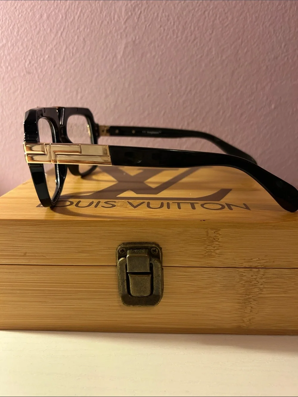 Black Eyewear with Gold Accents